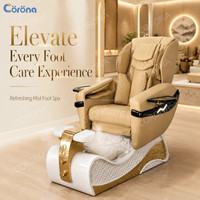 Fauteuil de massage pour pédicure de luxe commercial avec bain de pieds en cristal pour salon de manucure