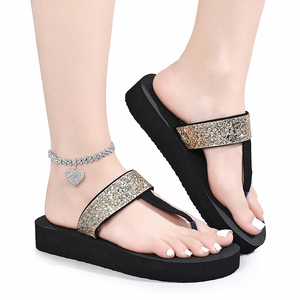 Nouvelles Chaussures Femme Style Sexy Talons Hauts Sandales Compensées 3cm Tongs à Bride Ornée de Diamants Artificiels Chaussures pour Dames JY-S43 - Product Image 5