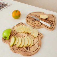Planche à découper en bois massif en forme d'animal, plateau créatif pour pain en forme de chien ou de chat, planche à découper pour fruits et légumes en bois pour la cuisine