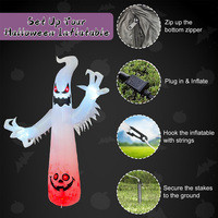 Décorations d'Halloween d'extérieur, lumières LED, fournitures pour fêtes, décorations pour la maison, décorations gonflables effrayantes pour la cour, 8 à 12 pieds, gonflables d'Halloween