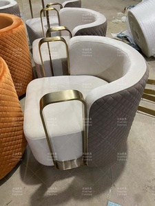 <span class=keywords><strong>Chaise</strong></span> d'appoint moderne en velours rembourré avec cadre en acier inoxydable doré en forme de O pour hôtel, maison, salon, <span class=keywords><strong>chaise</strong></span> longue - Product Image 5