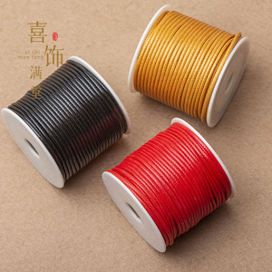 Round waxed leather cord, Korean waxed cord, DIY pendant cord, <b>bracelet</b> cord, handmade weaving material, retro style. - Product Image 3