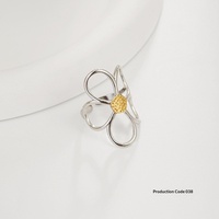 Collection de bagues géométriques électroplaquées de luxe léger en acier inoxydable de haute qualité, style rétro européen et américain, pour le marché transfrontalier