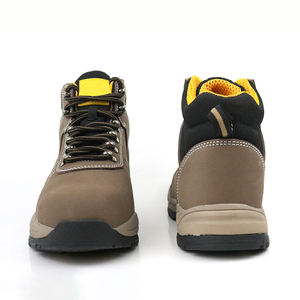 OEM S3 Nuevos zapatos de seguridad con punta de acero para hombres de cuero en línea Botas de trabajo para hombres Botas DE SEGURIDAD marrones para la construcción Calzado de seguridad - Product Image 3
