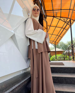 Conjunto <span class=keywords><strong>de</strong></span> Dos Piezas Islámico con Camisa <span class=keywords><strong>de</strong></span> Manga Larga y Vestido hasta la Rodilla, Ropa Musulmana para Mujer, Vestido Abaya - Product Image 5