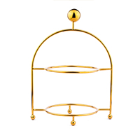 Plateau de service rond moderne en métal écologique à 2 niveaux, moule à gâteau pour la décoration de gâteaux et les fêtes de mariage