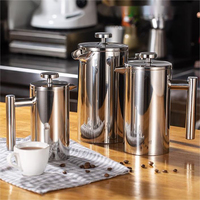 Cafetière de camping à presse française Cafetière de voyage, presse française portable à double paroi isolée en acier inoxydable Presse française