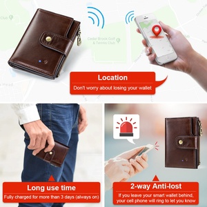Cartera Inteligente Antirrobo con Alarma y Registro de Posición (vía GPS del Teléfono), Cartera Inteligente de Cuero Vacuno Bifold para Hombre - Product Image 2