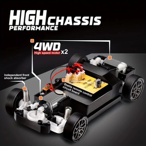 YT Mini Coche RC <span class=keywords><strong>de</strong></span> Control Remoto 2.4G a Escala Completa, Modelo <span class=keywords><strong>de</strong></span> Carreras y Derrapes, Escala 1:24, con Luces, Velocidad Máxima 20 km/h - Product Image 4