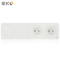 Saklar Lampu Dinding dan Stopkontak Dinding Standar Eropa 2 Gang 2 Arah dengan Stopkontak Prancis Harga Murah 16A 250V