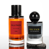 Flacons de parfum vides personnalisés de 50 ml et 100 ml, flacon de parfum noir de luxe, flacon de parfum cylindrique en verre avec boîte