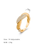 Bague en argent S925 brossé à pâte torsadée avec bijoux à la mode de dame en zircone cubique en or blanc pour fiançailles de mariage ou cadeau