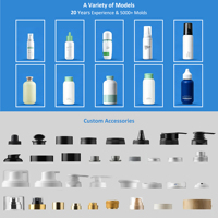 Flacon applicateur en plastique à presser avec 5 billes de massage en acier inoxydable – Flacon vide pour lotion – Emballage cosmétique