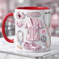 Tasse à café et à eau en céramique unique et luxueuse avec motif d'outils médicaux
