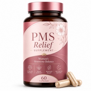 Complément Naturel de Soutien Hormonal PMS pour Femmes : Vitamine B6, Gousses de Gattilier, Dong Quai – 60 Gélules pour l'Humeur, les Ballonnements et le Système Immunitaire - Product Image 1