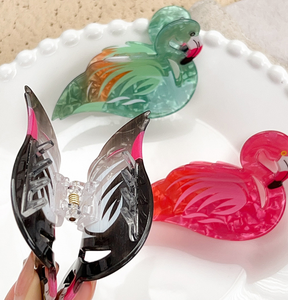 女性のためのデザイナーかわいいアクリル髪爪クリップ8cmキャンディーカラーフラミンゴ動物ヘアアクセサリー - Product Image 3