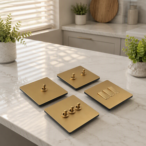 New Arrival Luxury Brass Toggle Wall Light Switch 1 Gang Stainless Steel Panel Switch Socket for Villa Hotel Interior Renovation