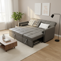 Sofá Cama Convertible Moderno de Tela Italiana con Colchón, Plegable, de 2 Plazas, para Apartamento u Hotel, Sofá Cama para Sala de Estar