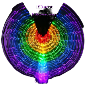 أجنحة فراشة متوهجة للرضع والأطفال الصغار، رداء رقص الباليه، تنورة متوهجة، زي رقص البطن (حرير/قطن) - Product Image 2