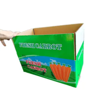 custom print durable B C E EE BE BC flute corrugated cardboard recycled kraft paper carrot boxes for fruits and vegetables