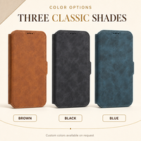Étui portefeuille magnétique détachable pour iPhone 18 Pro, 17, 16 en cuir PU avec porte-cartes et coque PC compatible avec la charge sans fil