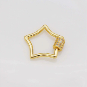 Fermoirs à vis étoile dorée en zircon cubique, minimalistes, en argent sterling 925, pour la fabrication de colliers et bracelets - Product Image 1