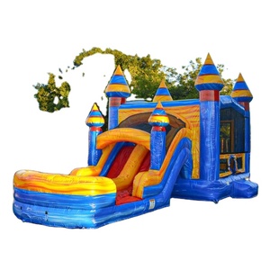 Jump Orange Bounce <span class=keywords><strong>Jumpy</strong></span> gonflable de qualité commerciale avec deux diapositives, utilisation sèche humide, comprend un ventilateur - Product Image 2