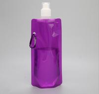 Bouteilles d'eau de sport durables sans BPA, pliables et rétractables avec mousqueton pour les voyages