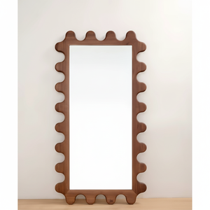 Espejo de baño de madera maciza grande, tocador decorativo de pared enmarcado, decoración del hogar, estilo rústico, dormitorio, sala de estar - Product Image 1