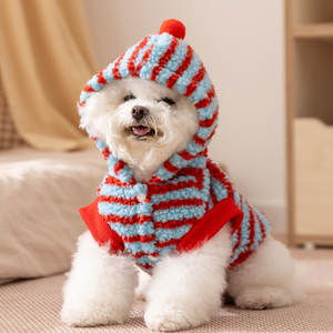 <strong>Dog</strong> Hooded Striped Short Sleeved <strong>Coat</strong> Made of Polyester Fiber Material Cartoon <strong>Sausage</strong> <strong>Dog</strong> Pattern with Snap Ring <strong>Dog</strong> Warm <strong>Coat</strong> - Product Image 3