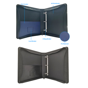 Modernqiu Tùy Chỉnh PU Dây Kéo Da Danh Mục Đầu Tư Tổ Chức Nhẫn Chất Kết Dính Nộp Hồ sơ Tài Liệu Thư Mục Cho Trình Diễn & Tài Liệu Lưu Trữ - Product Image 2