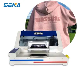 Popular DTG A3 size twin Epson printheads for DIY T-shirt pattern shirt hoodie Socks shoes fabric leather color printing