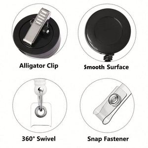 Custom Retractable Pull <b>Badge</b> With Logo ID Department Brand <b>Name</b> <b>Badge</b> Holder Scroll School Student Office <b>Nurse</b> <b>Badge</b> Reel - Product Image 2