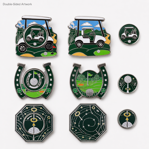 OEM Double-Sided Magnetic <b>Golf</b> Ball Marker with Custom Irregular Shape and Removable 25mm Center Ball Marker - Product Image 3