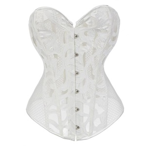String grande taille, body sablier, body shapers, corset <span class=keywords><strong>de</strong></span> mariée en maille blanche avec T string pour femmes - Product Image 2