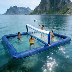 Cancha de Voleibol Inflable para Agua, Juego Acuático Flotante para Exteriores de Verano, con Red, para Adultos <span class=keywords><strong>en</strong></span> <span class=keywords><strong>la</strong></span> <span class=keywords><strong>Playa</strong></span>, Sobre el Suelo - Product Image 6