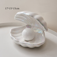 Lampe en céramique créative nordique en forme de coquillage, petite lampe en perles pour chambre à coucher, rangement de bijoux, décoration de table