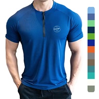 Wholesale <strong>Best</strong> <strong>Selling</strong> Lightweight Running Zipper <strong>Tshirt</strong> Men Printing Slim <strong>Fit</strong> Solid Color Quick <strong>Dry</strong> <strong>Tshirts</strong>