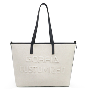 Bolsos de Mujer con Logotipo Personalizado, Estilo 2025, Bolsa de Hombro de Lona con Gran Capacidad, Bolsa Organizadora de Maquillaje, Juego de 2 Piezas - Product Image 2