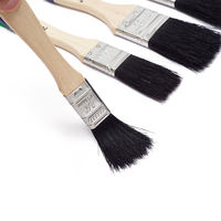 Pinceau à peinture mural YUANZHOU avec manche en bois, trou de suspension, poils noirs, qualité industrielle, DIY, personnalisable OEM/ODM, taille 1 pouce, garantie 3 ans