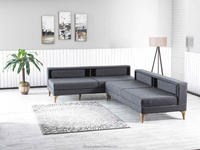 Canapé d'angle modulable convertible trois places en tissu, style européen moderne, transformable, pour salon, villa, hôtel