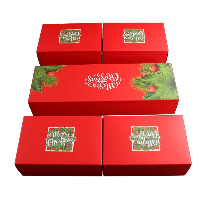 Papel do logotipo personalizado do produto do biscoito doces chocolate caixa de embalagem do biscoito feliz natal caixa de presente