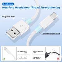 3ft 6ft 2M Type C Cable pour iPhone 16 Pro/16/15 USB A à USB C Carplay Charger Cord Type C Car Charging Cable