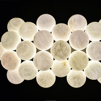 Suspension personnalisée en albâtre en forme de bulle, luminaire créatif en marbre, globe décoratif, pour salon, en laiton, LED, hauteur réglable