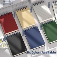 Mini carnet à spirale avec logo, bloc-notes haut de gamme pour étudiants, coloré, à feuilles mobiles, portable, papier couché 250g, cadeau d'affaires, format A7