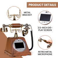 Téléphone Rétro Antique pour Mariage, Enregistrement Audio HD 1080P, Contrôle par Clavier, Mémoire 128 Go, Messagerie Vocale, Livre d'Or Vidéo Numérique pour Fêtes
