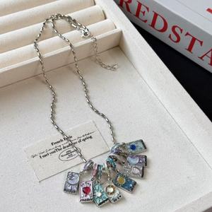 Collier Tarot Vintage Effet Vieilli Cartes <span class=keywords><strong>de</strong></span> Tarot Soleil Lune Étoiles Design Unique Chaîne Bambou Alliage Résine Ras du <span class=keywords><strong>Cou</strong></span> Cadeau Femme - Product Image 5