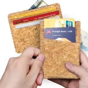 Porte-cartes en grain de liège naturel avec plusieurs fentes pour cartes PU pour bus IC et cartes bancaires Produit de commerce extérieur - Product Image 4