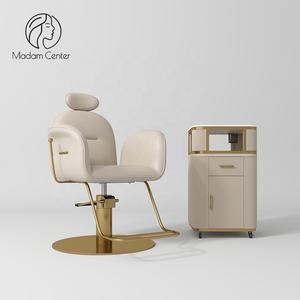 Sillón de Barbería Reclinable Madamcenter Elegant Beauty Salon, Giratorio 360 Grados, Reclinable, Altura Ajustable, Cuero Sintético - Product Image 1