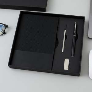 2025 Herringbone <b>Notebook</b> Pen Gift with USB Flash and Pen Refill for Business/activities/wedding Souvenirs for Guests Gift Sets - Product Image 1